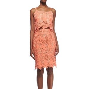NWT Alice + Olivia Tangerine Lace Skirt Set